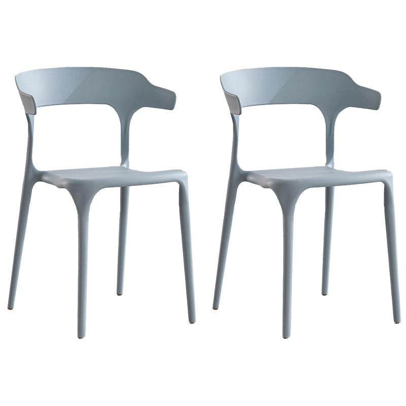 Modern Contemporary Plastic Side Chairs Multicolor Open Back Dining Chairs Grey 2 Piece Set Clearhalo ' kitchen&dining_furn' 'Dining Chairs' 'Dining Tables & Seating' 'dining_chair' 'furn' 'furn_dining_chair' 'Furniture' 'furniture_dining_chair' 'Kitchen & Dining Furniture' 'kitchen' 3573672