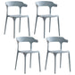 Modern Contemporary Plastic Side Chairs Multicolor Open Back Dining Chairs Grey 4 Piece Set Clearhalo ' kitchen&dining_furn' 'Dining Chairs' 'Dining Tables & Seating' 'dining_chair' 'furn' 'furn_dining_chair' 'Furniture' 'furniture_dining_chair' 'Kitchen & Dining Furniture' 'kitchen' 3573674