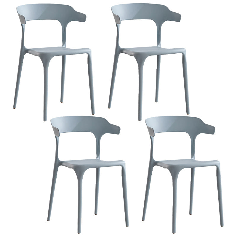 Modern Contemporary Plastic Side Chairs Multicolor Open Back Dining Chairs Grey 4 Piece Set Clearhalo ' kitchen&dining_furn' 'Dining Chairs' 'Dining Tables & Seating' 'dining_chair' 'furn' 'furn_dining_chair' 'Furniture' 'furniture_dining_chair' 'Kitchen & Dining Furniture' 'kitchen' 3573674