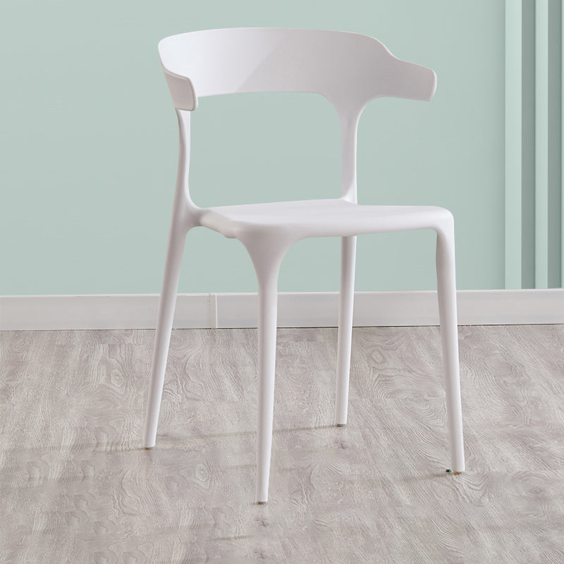 Modern Contemporary Plastic Side Chairs Multicolor Open Back Dining Chairs White 1 Piece Clearhalo ' kitchen&dining_furn' 'Dining Chairs' 'Dining Tables & Seating' 'dining_chair' 'furn' 'furn_dining_chair' 'Furniture' 'furniture_dining_chair' 'Kitchen & Dining Furniture' 'kitchen' 3573676