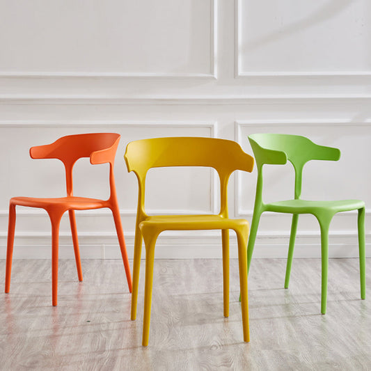 Modern Contemporary Plastic Side Chairs Multicolor Open Back Dining Chairs Clearhalo ' kitchen&dining_furn' 'Dining Chairs' 'Dining Tables & Seating' 'dining_chair' 'furn' 'furn_dining_chair' 'Furniture' 'furniture_dining_chair' 'Kitchen & Dining Furniture' 'kitchen' 3573677