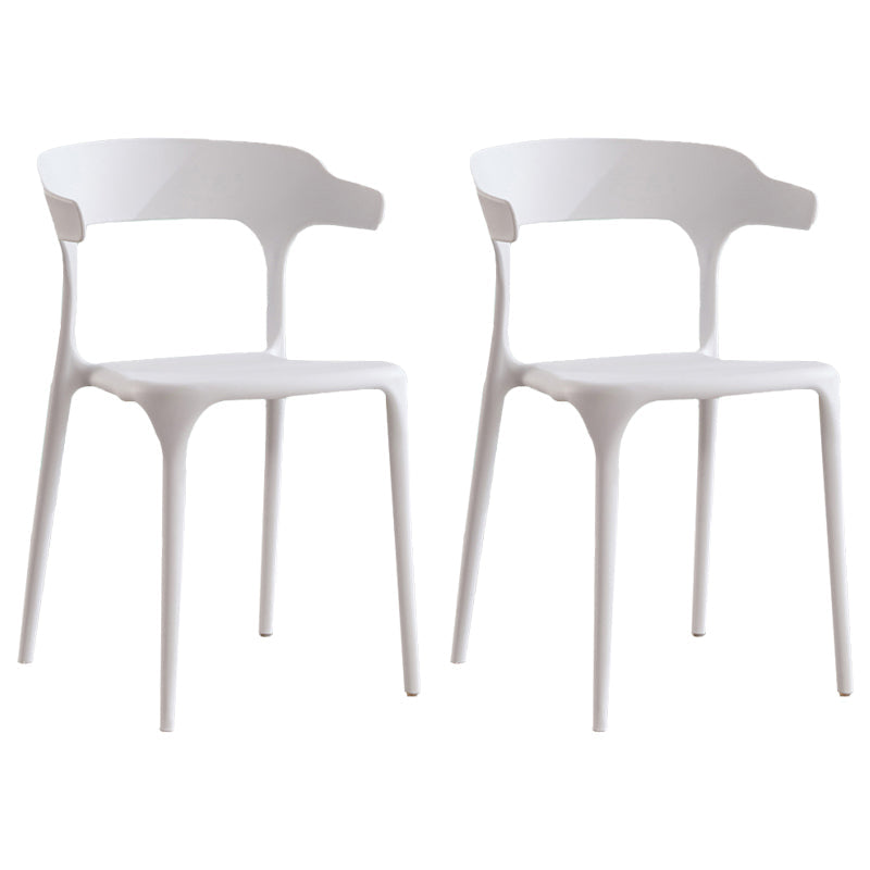 Modern Contemporary Plastic Side Chairs Multicolor Open Back Dining Chairs White 2 Piece Set Clearhalo ' kitchen&dining_furn' 'Dining Chairs' 'Dining Tables & Seating' 'dining_chair' 'furn' 'furn_dining_chair' 'Furniture' 'furniture_dining_chair' 'Kitchen & Dining Furniture' 'kitchen' 3573679