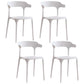 Modern Contemporary Plastic Side Chairs Multicolor Open Back Dining Chairs White 4 Piece Set Clearhalo ' kitchen&dining_furn' 'Dining Chairs' 'Dining Tables & Seating' 'dining_chair' 'furn' 'furn_dining_chair' 'Furniture' 'furniture_dining_chair' 'Kitchen & Dining Furniture' 'kitchen' 3573681