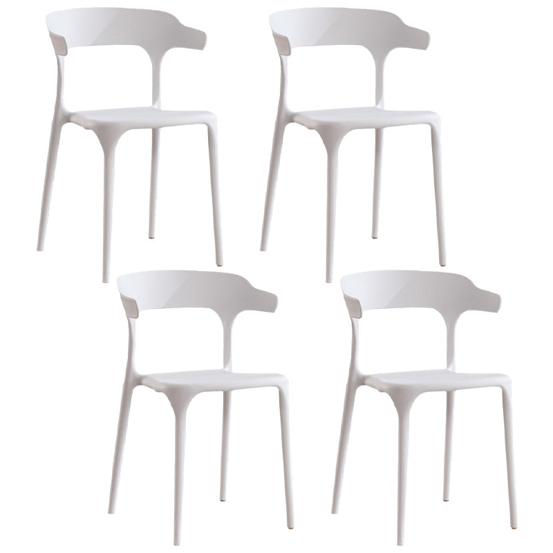 Modern Contemporary Plastic Side Chairs Multicolor Open Back Dining Chairs White 4 Piece Set Clearhalo ' kitchen&dining_furn' 'Dining Chairs' 'Dining Tables & Seating' 'dining_chair' 'furn' 'furn_dining_chair' 'Furniture' 'furniture_dining_chair' 'Kitchen & Dining Furniture' 'kitchen' 3573681
