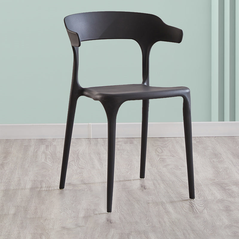 Modern Contemporary Plastic Side Chairs Multicolor Open Back Dining Chairs Black 1 Piece Clearhalo ' kitchen&dining_furn' 'Dining Chairs' 'Dining Tables & Seating' 'dining_chair' 'furn' 'furn_dining_chair' 'Furniture' 'furniture_dining_chair' 'Kitchen & Dining Furniture' 'kitchen' 3573683