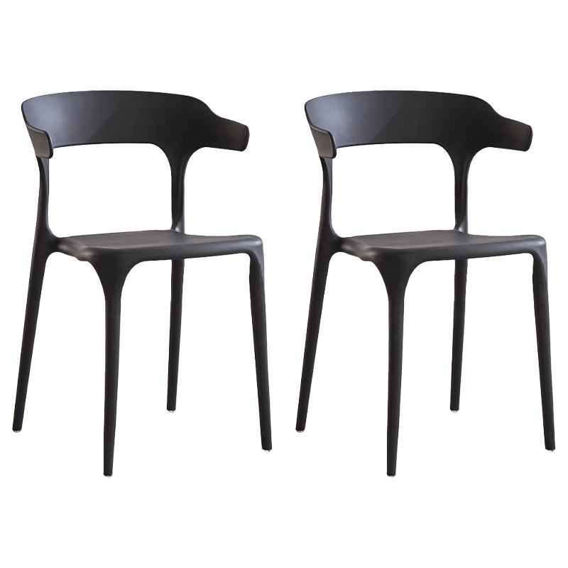 Modern Contemporary Plastic Side Chairs Multicolor Open Back Dining Chairs Black 2 Piece Set Clearhalo ' kitchen&dining_furn' 'Dining Chairs' 'Dining Tables & Seating' 'dining_chair' 'furn' 'furn_dining_chair' 'Furniture' 'furniture_dining_chair' 'Kitchen & Dining Furniture' 'kitchen' 3573685