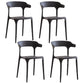 Modern Contemporary Plastic Side Chairs Multicolor Open Back Dining Chairs Black 4 Piece Set Clearhalo ' kitchen&dining_furn' 'Dining Chairs' 'Dining Tables & Seating' 'dining_chair' 'furn' 'furn_dining_chair' 'Furniture' 'furniture_dining_chair' 'Kitchen & Dining Furniture' 'kitchen' 3573687
