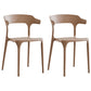 Modern Contemporary Plastic Side Chairs Multicolor Open Back Dining Chairs Brown 2 Piece Set Clearhalo ' kitchen&dining_furn' 'Dining Chairs' 'Dining Tables & Seating' 'dining_chair' 'furn' 'furn_dining_chair' 'Furniture' 'furniture_dining_chair' 'Kitchen & Dining Furniture' 'kitchen' 3573691