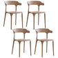 Modern Contemporary Plastic Side Chairs Multicolor Open Back Dining Chairs Brown 4 Piece Set Clearhalo ' kitchen&dining_furn' 'Dining Chairs' 'Dining Tables & Seating' 'dining_chair' 'furn' 'furn_dining_chair' 'Furniture' 'furniture_dining_chair' 'Kitchen & Dining Furniture' 'kitchen' 3573692