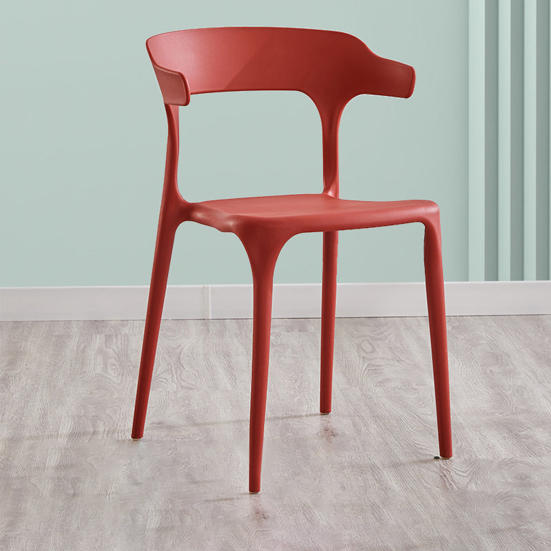 Modern Contemporary Plastic Side Chairs Multicolor Open Back Dining Chairs Red 1 Piece Clearhalo ' kitchen&dining_furn' 'Dining Chairs' 'Dining Tables & Seating' 'dining_chair' 'furn' 'furn_dining_chair' 'Furniture' 'furniture_dining_chair' 'Kitchen & Dining Furniture' 'kitchen' 3573694