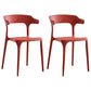 Modern Contemporary Plastic Side Chairs Multicolor Open Back Dining Chairs Red 2 Piece Set Clearhalo ' kitchen&dining_furn' 'Dining Chairs' 'Dining Tables & Seating' 'dining_chair' 'furn' 'furn_dining_chair' 'Furniture' 'furniture_dining_chair' 'Kitchen & Dining Furniture' 'kitchen' 3573695