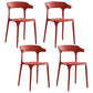 Modern Contemporary Plastic Side Chairs Multicolor Open Back Dining Chairs Red 4 Piece Set Clearhalo ' kitchen&dining_furn' 'Dining Chairs' 'Dining Tables & Seating' 'dining_chair' 'furn' 'furn_dining_chair' 'Furniture' 'furniture_dining_chair' 'Kitchen & Dining Furniture' 'kitchen' 3573696