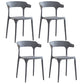 Modern Contemporary Plastic Side Chairs Multicolor Open Back Dining Chairs Dark Gray 4 Piece Set Clearhalo ' kitchen&dining_furn' 'Dining Chairs' 'Dining Tables & Seating' 'dining_chair' 'furn' 'furn_dining_chair' 'Furniture' 'furniture_dining_chair' 'Kitchen & Dining Furniture' 'kitchen' 3573699