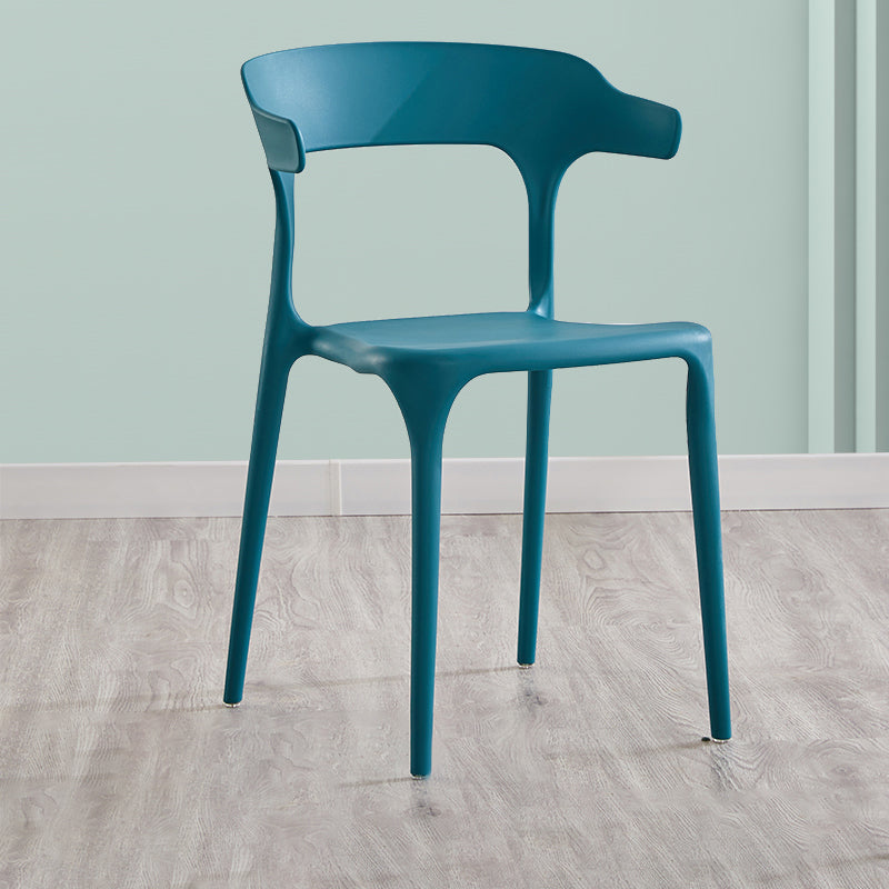 Modern Contemporary Plastic Side Chairs Multicolor Open Back Dining Chairs Dark Blue 1 Piece Clearhalo ' kitchen&dining_furn' 'Dining Chairs' 'Dining Tables & Seating' 'dining_chair' 'furn' 'furn_dining_chair' 'Furniture' 'furniture_dining_chair' 'Kitchen & Dining Furniture' 'kitchen' 3573700