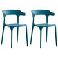 Modern Contemporary Plastic Side Chairs Multicolor Open Back Dining Chairs Dark Blue 2 Piece Set Clearhalo ' kitchen&dining_furn' 'Dining Chairs' 'Dining Tables & Seating' 'dining_chair' 'furn' 'furn_dining_chair' 'Furniture' 'furniture_dining_chair' 'Kitchen & Dining Furniture' 'kitchen' 3573701