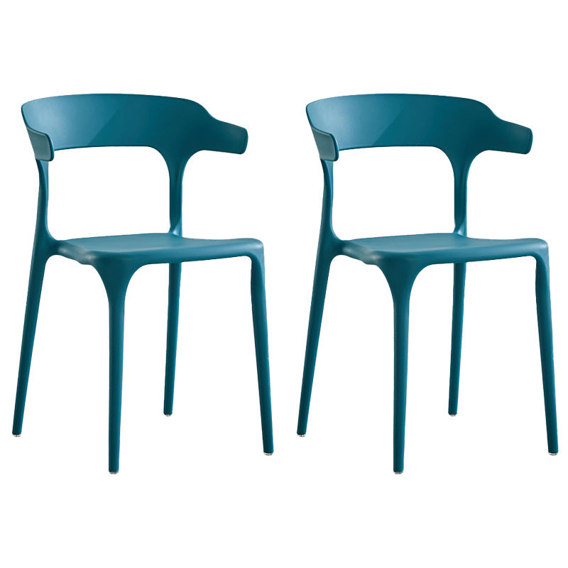 Modern Contemporary Plastic Side Chairs Multicolor Open Back Dining Chairs Dark Blue 2 Piece Set Clearhalo ' kitchen&dining_furn' 'Dining Chairs' 'Dining Tables & Seating' 'dining_chair' 'furn' 'furn_dining_chair' 'Furniture' 'furniture_dining_chair' 'Kitchen & Dining Furniture' 'kitchen' 3573701