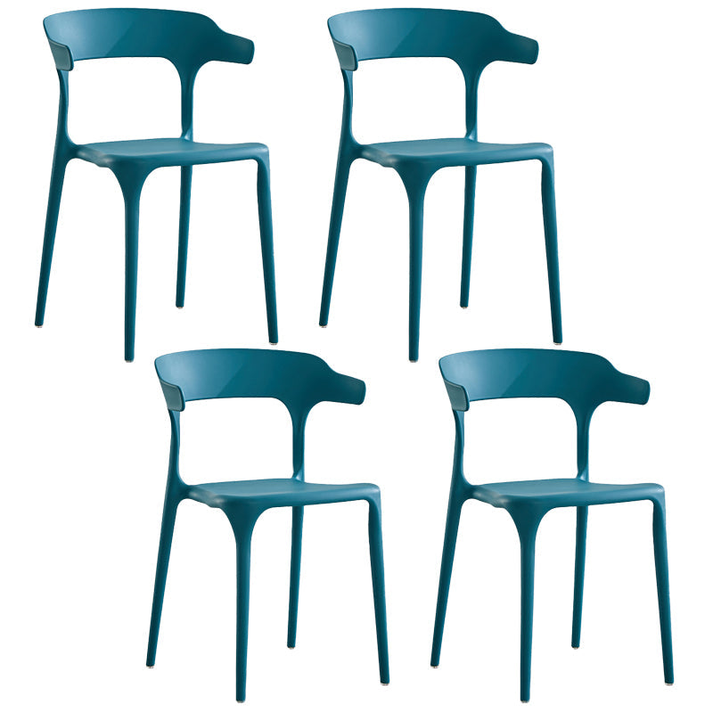 Modern Contemporary Plastic Side Chairs Multicolor Open Back Dining Chairs Dark Blue 4 Piece Set Clearhalo ' kitchen&dining_furn' 'Dining Chairs' 'Dining Tables & Seating' 'dining_chair' 'furn' 'furn_dining_chair' 'Furniture' 'furniture_dining_chair' 'Kitchen & Dining Furniture' 'kitchen' 3573702