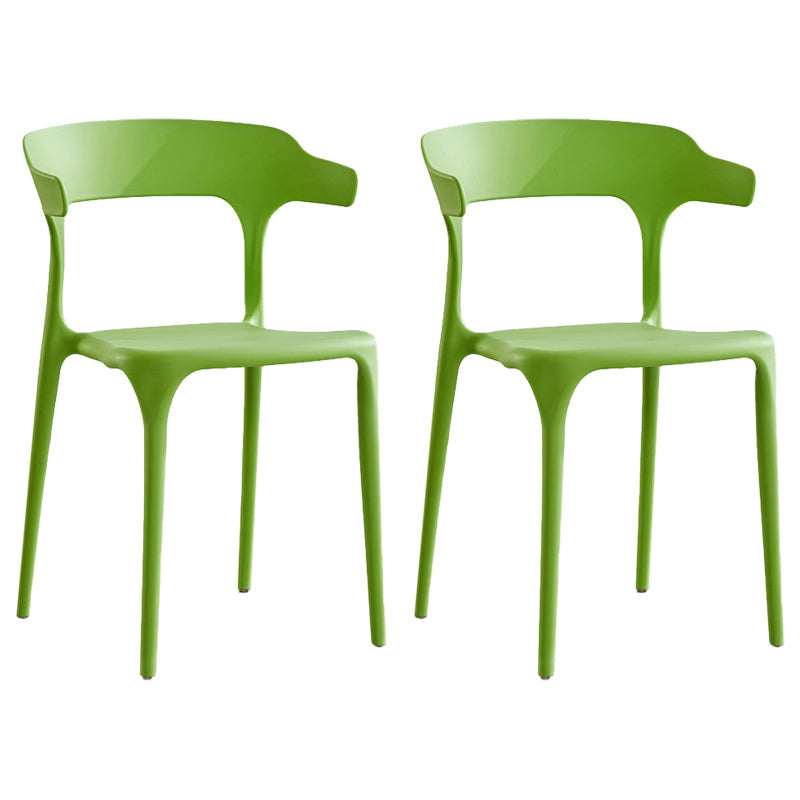 Modern Contemporary Plastic Side Chairs Multicolor Open Back Dining Chairs Green 2 Piece Set Clearhalo ' kitchen&dining_furn' 'Dining Chairs' 'Dining Tables & Seating' 'dining_chair' 'furn' 'furn_dining_chair' 'Furniture' 'furniture_dining_chair' 'Kitchen & Dining Furniture' 'kitchen' 3573704
