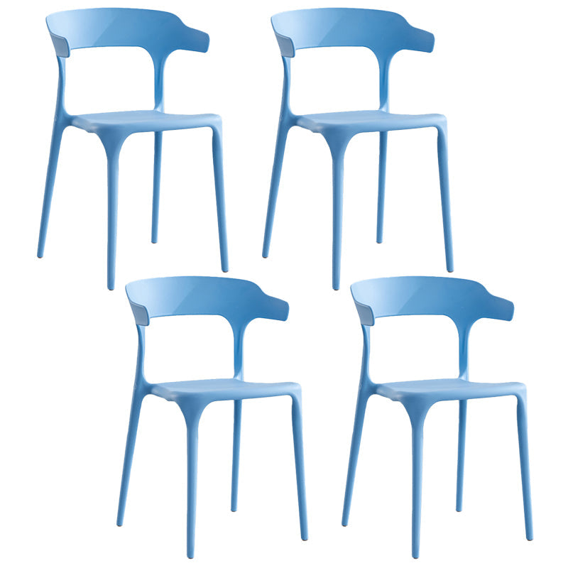 Modern Contemporary Plastic Side Chairs Multicolor Open Back Dining Chairs Blue 4 Piece Set Clearhalo ' kitchen&dining_furn' 'Dining Chairs' 'Dining Tables & Seating' 'dining_chair' 'furn' 'furn_dining_chair' 'Furniture' 'furniture_dining_chair' 'Kitchen & Dining Furniture' 'kitchen' 3573708