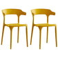 Modern Contemporary Plastic Side Chairs Multicolor Open Back Dining Chairs Yellow 2 Piece Set Clearhalo ' kitchen&dining_furn' 'Dining Chairs' 'Dining Tables & Seating' 'dining_chair' 'furn' 'furn_dining_chair' 'Furniture' 'furniture_dining_chair' 'Kitchen & Dining Furniture' 'kitchen' 3573710