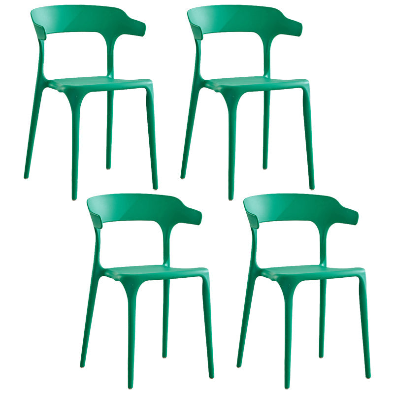 Modern Contemporary Plastic Side Chairs Multicolor Open Back Dining Chairs Lemon Green 4 Piece Set Clearhalo ' kitchen&dining_furn' 'Dining Chairs' 'Dining Tables & Seating' 'dining_chair' 'furn' 'furn_dining_chair' 'Furniture' 'furniture_dining_chair' 'Kitchen & Dining Furniture' 'kitchen' 3573714