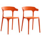 Modern Contemporary Plastic Side Chairs Multicolor Open Back Dining Chairs Orange 2 Piece Set Clearhalo ' kitchen&dining_furn' 'Dining Chairs' 'Dining Tables & Seating' 'dining_chair' 'furn' 'furn_dining_chair' 'Furniture' 'furniture_dining_chair' 'Kitchen & Dining Furniture' 'kitchen' 3573716
