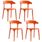 Modern Contemporary Plastic Side Chairs Multicolor Open Back Dining Chairs Orange 4 Piece Set Clearhalo ' kitchen&dining_furn' 'Dining Chairs' 'Dining Tables & Seating' 'dining_chair' 'furn' 'furn_dining_chair' 'Furniture' 'furniture_dining_chair' 'Kitchen & Dining Furniture' 'kitchen' 3573717