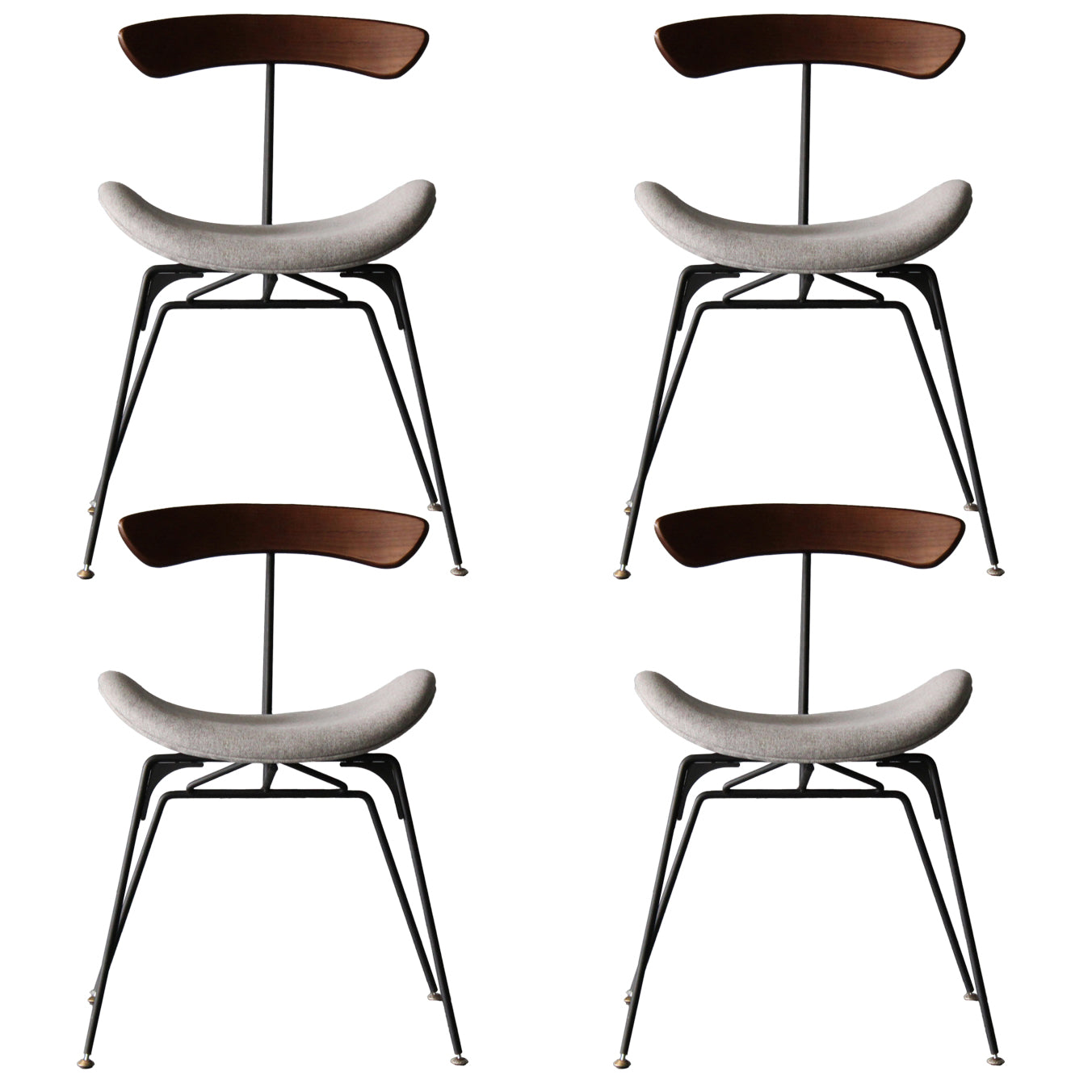 Contemporary Metal Kitchen Dining Rooms Chair Open Back Side Chairs Sets Off-White 4 Piece Set Clearhalo ' kitchen&dining_furn' 'Dining Chairs' 'Dining Tables & Seating' 'dining_chair' 'furn' 'furn_dining_chair' 'Furniture' 'furniture_dining_chair' 'Kitchen & Dining Furniture' 'kitchen' 3573723