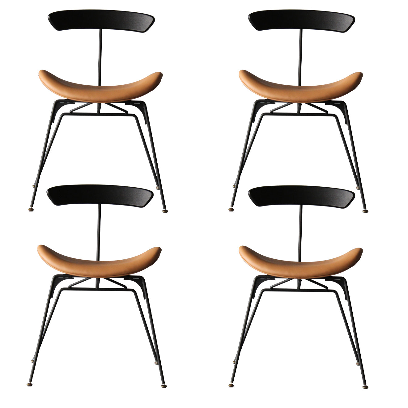 Contemporary Metal Kitchen Dining Rooms Chair Open Back Side Chairs Sets Orange Red 4 Piece Set Clearhalo ' kitchen&dining_furn' 'Dining Chairs' 'Dining Tables & Seating' 'dining_chair' 'furn' 'furn_dining_chair' 'Furniture' 'furniture_dining_chair' 'Kitchen & Dining Furniture' 'kitchen' 3573729