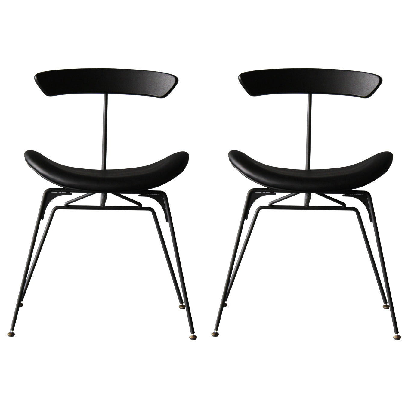 Contemporary Metal Kitchen Dining Rooms Chair Open Back Side Chairs Sets Black 2 Piece Set Clearhalo ' kitchen&dining_furn' 'Dining Chairs' 'Dining Tables & Seating' 'dining_chair' 'furn' 'furn_dining_chair' 'Furniture' 'furniture_dining_chair' 'Kitchen & Dining Furniture' 'kitchen' 3573738
