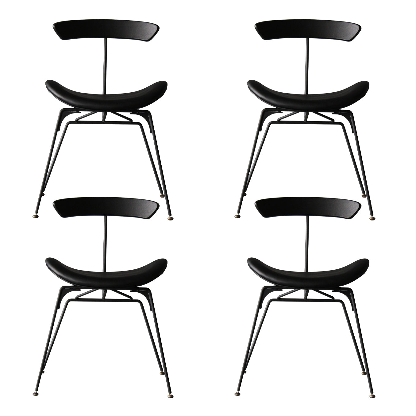 Contemporary Metal Kitchen Dining Rooms Chair Open Back Side Chairs Sets Black 4 Piece Set Clearhalo ' kitchen&dining_furn' 'Dining Chairs' 'Dining Tables & Seating' 'dining_chair' 'furn' 'furn_dining_chair' 'Furniture' 'furniture_dining_chair' 'Kitchen & Dining Furniture' 'kitchen' 3573741