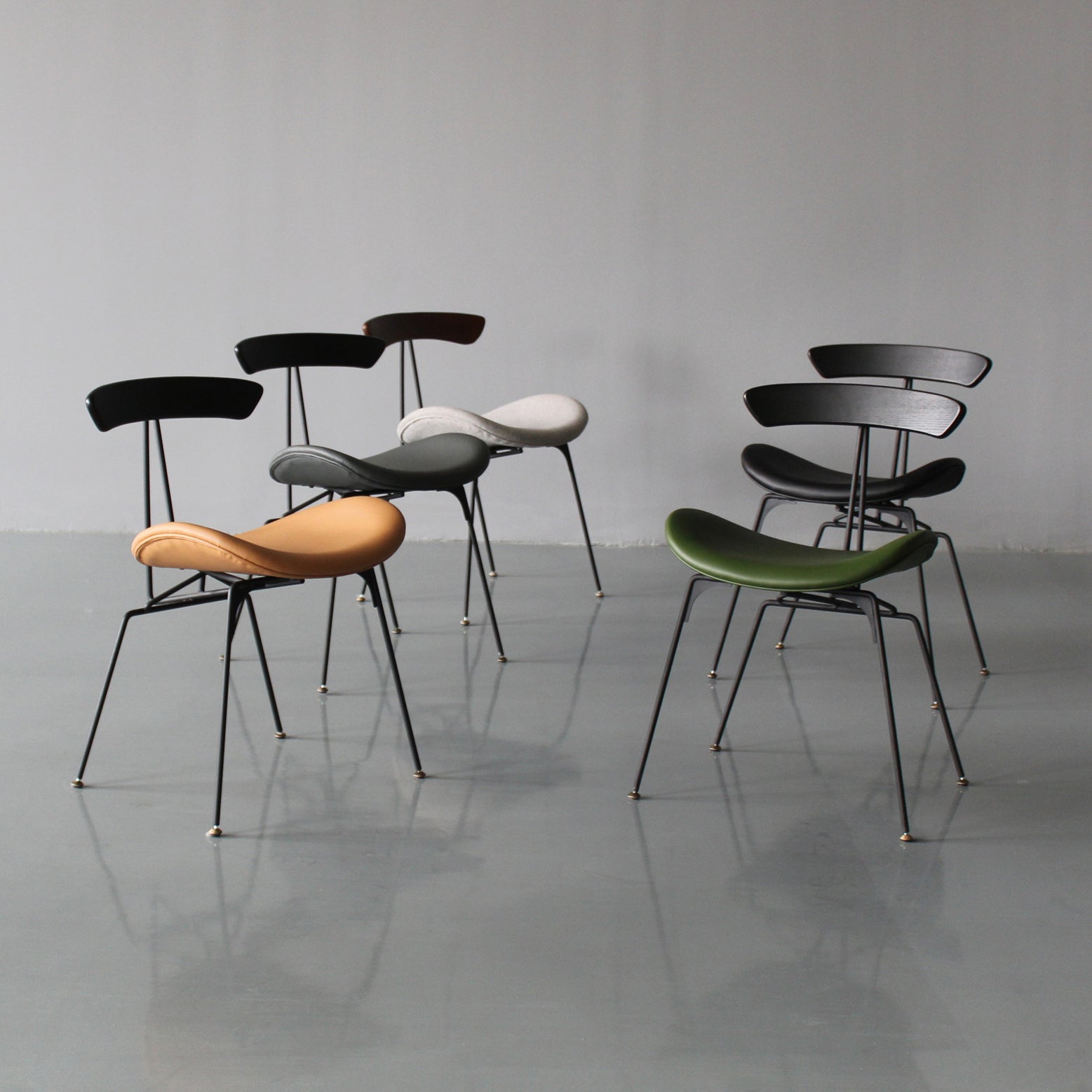 Contemporary Metal Kitchen Dining Rooms Chair Open Back Side Chairs Sets Clearhalo ' kitchen&dining_furn' 'Dining Chairs' 'Dining Tables & Seating' 'dining_chair' 'furn' 'furn_dining_chair' 'Furniture' 'furniture_dining_chair' 'Kitchen & Dining Furniture' 'kitchen' 3573742