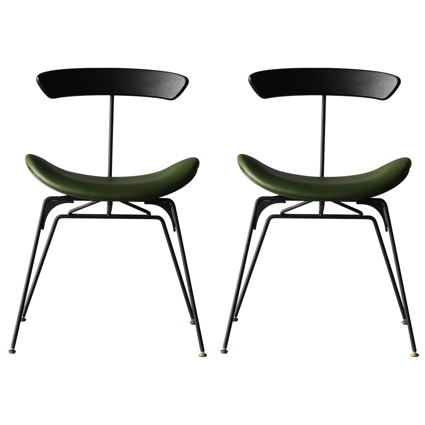 Contemporary Metal Kitchen Dining Rooms Chair Open Back Side Chairs Sets Green 2 Piece Set Clearhalo ' kitchen&dining_furn' 'Dining Chairs' 'Dining Tables & Seating' 'dining_chair' 'furn' 'furn_dining_chair' 'Furniture' 'furniture_dining_chair' 'Kitchen & Dining Furniture' 'kitchen' 3573744