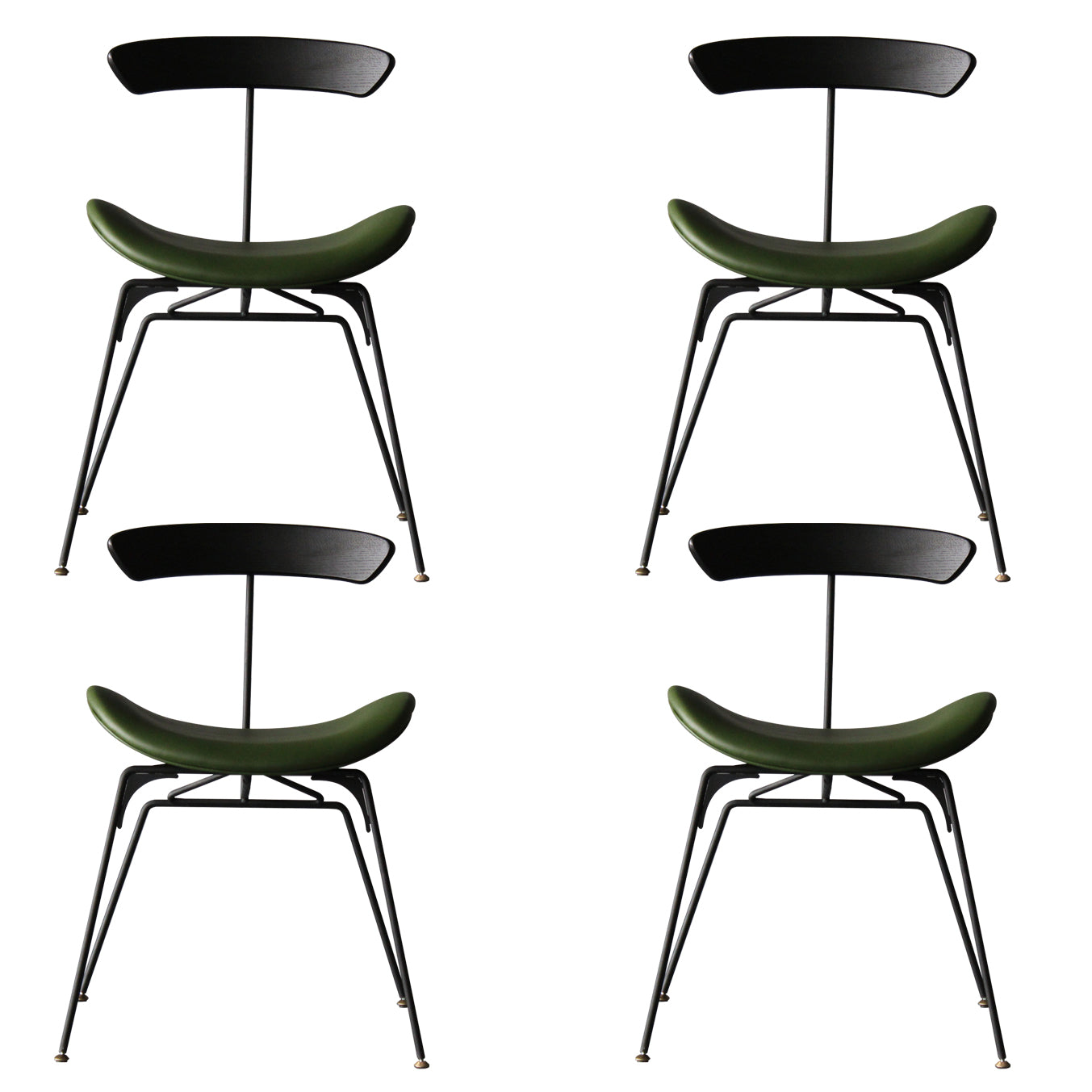 Contemporary Metal Kitchen Dining Rooms Chair Open Back Side Chairs Sets Green 4 Piece Set Clearhalo ' kitchen&dining_furn' 'Dining Chairs' 'Dining Tables & Seating' 'dining_chair' 'furn' 'furn_dining_chair' 'Furniture' 'furniture_dining_chair' 'Kitchen & Dining Furniture' 'kitchen' 3573745