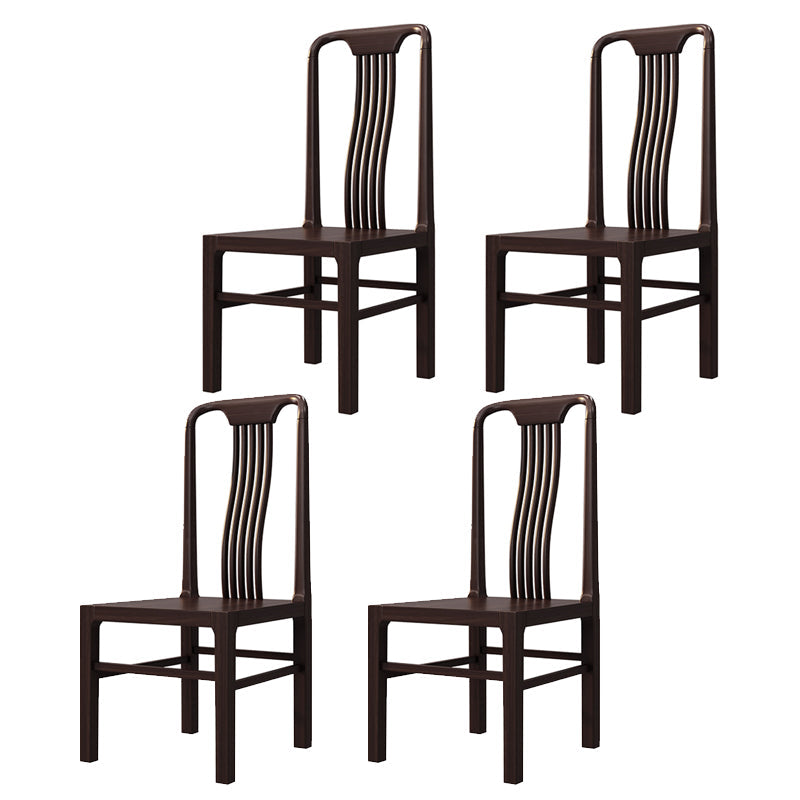 Traditional 19'' Wide Wood Dining Side Chair Slat Back Chair for Home Use Purple Wood 4 Piece Set Clearhalo ' kitchen&dining_furn' 'Dining Chairs' 'Dining Tables & Seating' 'dining_chair' 'furn' 'furn_dining_chair' 'Furniture' 'furniture_dining_chair' 'Kitchen & Dining Furniture' 'kitchen' 3573749