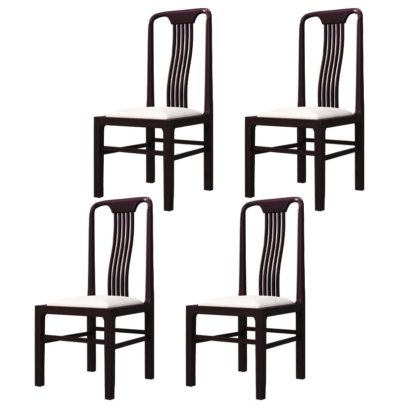 Traditional 19'' Wide Wood Dining Side Chair Slat Back Chair for Home Use Purple Upholstered 4 Piece Set Clearhalo ' kitchen&dining_furn' 'Dining Chairs' 'Dining Tables & Seating' 'dining_chair' 'furn' 'furn_dining_chair' 'Furniture' 'furniture_dining_chair' 'Kitchen & Dining Furniture' 'kitchen' 3573754