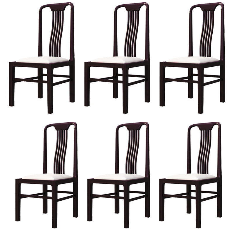 Traditional 19'' Wide Wood Dining Side Chair Slat Back Chair for Home Use Purple Upholstered 6 Piece Set Clearhalo ' kitchen&dining_furn' 'Dining Chairs' 'Dining Tables & Seating' 'dining_chair' 'furn' 'furn_dining_chair' 'Furniture' 'furniture_dining_chair' 'Kitchen & Dining Furniture' 'kitchen' 3573756