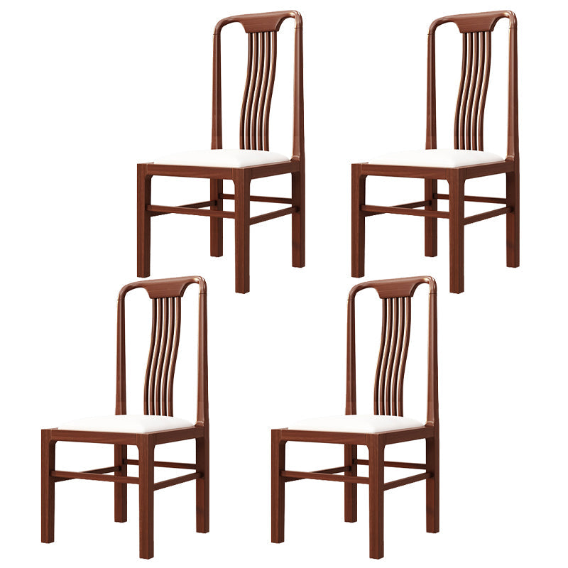 Traditional 19'' Wide Wood Dining Side Chair Slat Back Chair for Home Use Walnut Upholstered 4 Piece Set Clearhalo ' kitchen&dining_furn' 'Dining Chairs' 'Dining Tables & Seating' 'dining_chair' 'furn' 'furn_dining_chair' 'Furniture' 'furniture_dining_chair' 'Kitchen & Dining Furniture' 'kitchen' 3573761
