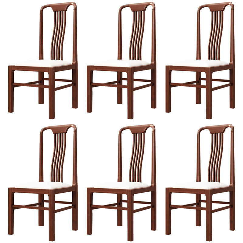 Traditional 19'' Wide Wood Dining Side Chair Slat Back Chair for Home Use Walnut Upholstered 6 Piece Set Clearhalo ' kitchen&dining_furn' 'Dining Chairs' 'Dining Tables & Seating' 'dining_chair' 'furn' 'furn_dining_chair' 'Furniture' 'furniture_dining_chair' 'Kitchen & Dining Furniture' 'kitchen' 3573763