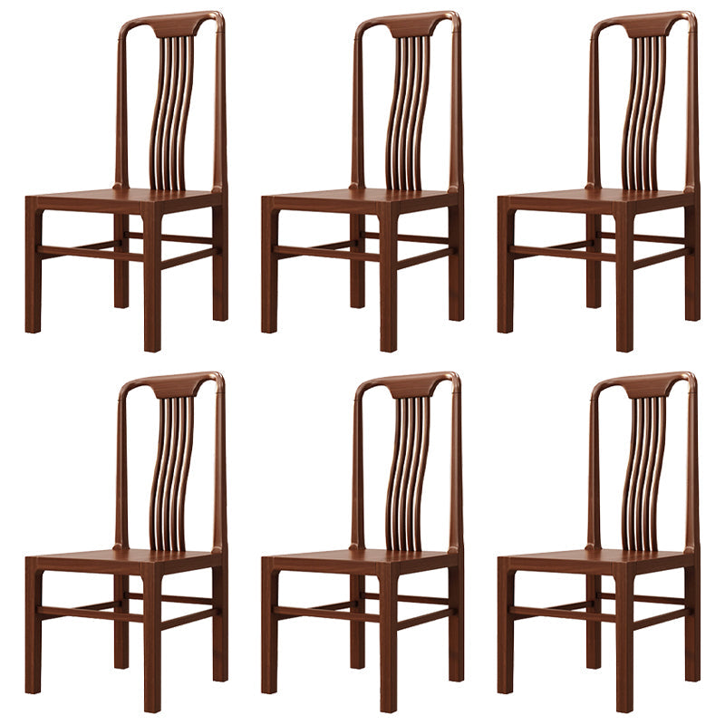 Traditional 19'' Wide Wood Dining Side Chair Slat Back Chair for Home Use Walnut Wood 6 Piece Set Clearhalo ' kitchen&dining_furn' 'Dining Chairs' 'Dining Tables & Seating' 'dining_chair' 'furn' 'furn_dining_chair' 'Furniture' 'furniture_dining_chair' 'Kitchen & Dining Furniture' 'kitchen' 3573768