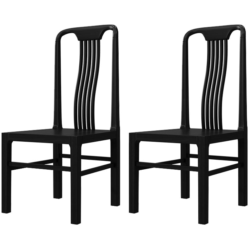 Traditional 19'' Wide Wood Dining Side Chair Slat Back Chair for Home Use Black Wood 2 Piece Set Clearhalo ' kitchen&dining_furn' 'Dining Chairs' 'Dining Tables & Seating' 'dining_chair' 'furn' 'furn_dining_chair' 'Furniture' 'furniture_dining_chair' 'Kitchen & Dining Furniture' 'kitchen' 3573772