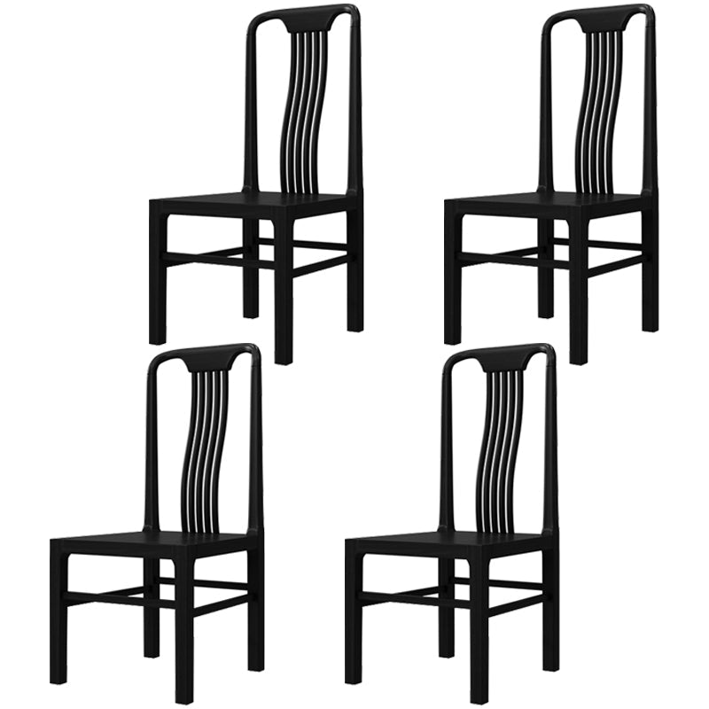 Traditional 19'' Wide Wood Dining Side Chair Slat Back Chair for Home Use Black Wood 4 Piece Set Clearhalo ' kitchen&dining_furn' 'Dining Chairs' 'Dining Tables & Seating' 'dining_chair' 'furn' 'furn_dining_chair' 'Furniture' 'furniture_dining_chair' 'Kitchen & Dining Furniture' 'kitchen' 3573773