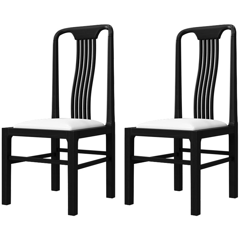 Traditional 19'' Wide Wood Dining Side Chair Slat Back Chair for Home Use Black Upholstered 2 Piece Set Clearhalo ' kitchen&dining_furn' 'Dining Chairs' 'Dining Tables & Seating' 'dining_chair' 'furn' 'furn_dining_chair' 'Furniture' 'furniture_dining_chair' 'Kitchen & Dining Furniture' 'kitchen' 3573775