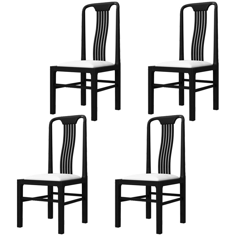 Traditional 19'' Wide Wood Dining Side Chair Slat Back Chair for Home Use Black Upholstered 4 Piece Set Clearhalo ' kitchen&dining_furn' 'Dining Chairs' 'Dining Tables & Seating' 'dining_chair' 'furn' 'furn_dining_chair' 'Furniture' 'furniture_dining_chair' 'Kitchen & Dining Furniture' 'kitchen' 3573776