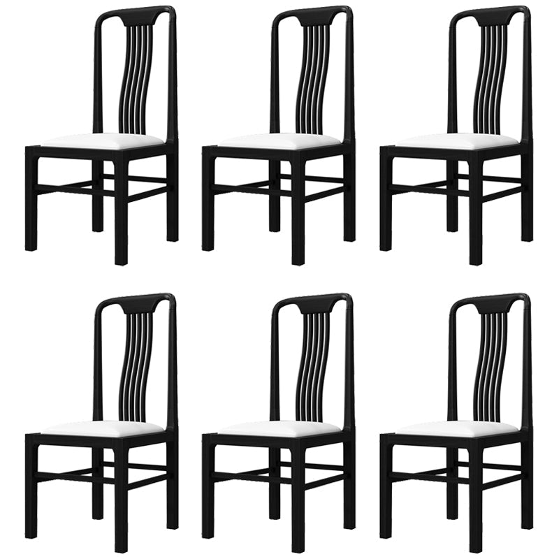 Traditional 19'' Wide Wood Dining Side Chair Slat Back Chair for Home Use Black Upholstered 6 Piece Set Clearhalo ' kitchen&dining_furn' 'Dining Chairs' 'Dining Tables & Seating' 'dining_chair' 'furn' 'furn_dining_chair' 'Furniture' 'furniture_dining_chair' 'Kitchen & Dining Furniture' 'kitchen' 3573777