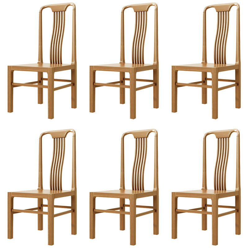 Traditional 19'' Wide Wood Dining Side Chair Slat Back Chair for Home Use Wood Wood 6 Piece Set Clearhalo ' kitchen&dining_furn' 'Dining Chairs' 'Dining Tables & Seating' 'dining_chair' 'furn' 'furn_dining_chair' 'Furniture' 'furniture_dining_chair' 'Kitchen & Dining Furniture' 'kitchen' 3573780