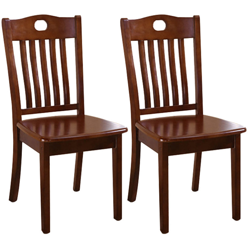 Traditional Style Solid Wood Side Chair Matte Finish Home Use Dining Chair Chocolate Slat Back 2 Piece Set Clearhalo ' kitchen&dining_furn' 'Dining Chairs' 'Dining Tables & Seating' 'dining_chair' 'furn' 'furn_dining_chair' 'Furniture' 'furniture_dining_chair' 'Kitchen & Dining Furniture' 'kitchen' 3573801