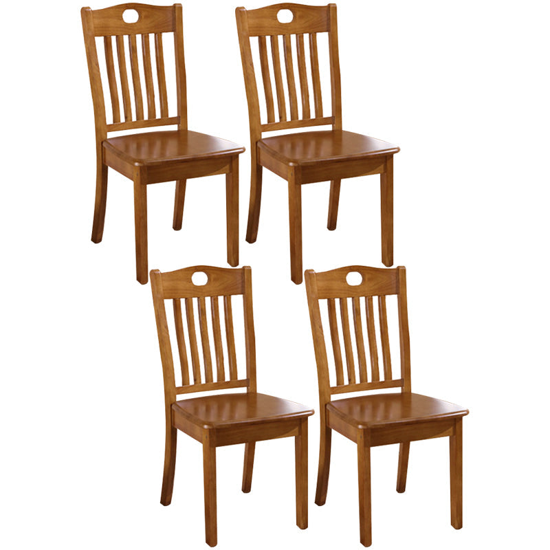 Traditional Style Solid Wood Side Chair Matte Finish Home Use Dining Chair Dark Wood Slat Back 4 Piece Set Clearhalo ' kitchen&dining_furn' 'Dining Chairs' 'Dining Tables & Seating' 'dining_chair' 'furn' 'furn_dining_chair' 'Furniture' 'furniture_dining_chair' 'Kitchen & Dining Furniture' 'kitchen' 3573805