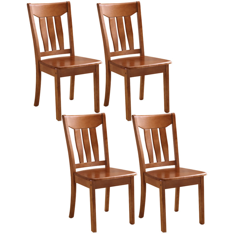 Traditional Style Solid Wood Side Chair Matte Finish Home Use Dining Chair Coffee Slat Back 4 Piece Set Clearhalo ' kitchen&dining_furn' 'Dining Chairs' 'Dining Tables & Seating' 'dining_chair' 'furn' 'furn_dining_chair' 'Furniture' 'furniture_dining_chair' 'Kitchen & Dining Furniture' 'kitchen' 3573808