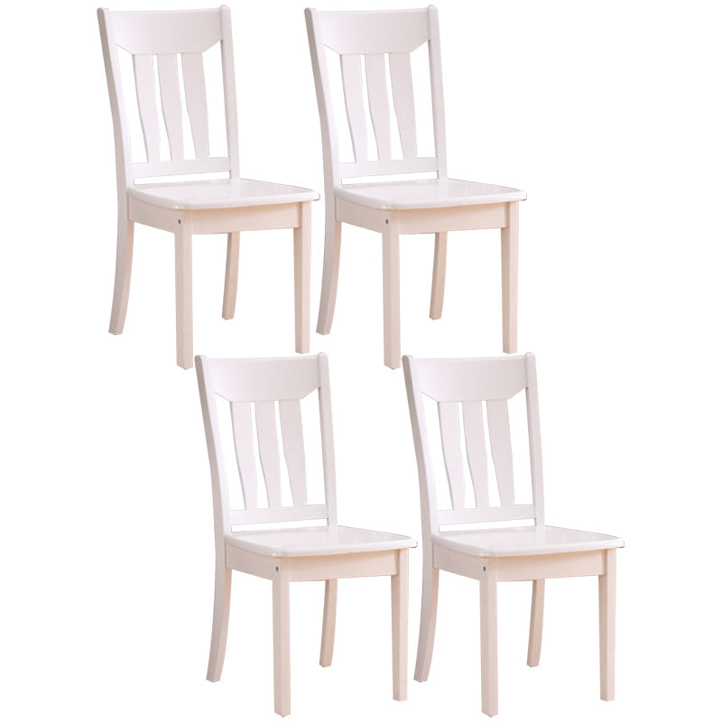 Traditional Style Solid Wood Side Chair Matte Finish Home Use Dining Chair White Slat Back 4 Piece Set Clearhalo ' kitchen&dining_furn' 'Dining Chairs' 'Dining Tables & Seating' 'dining_chair' 'furn' 'furn_dining_chair' 'Furniture' 'furniture_dining_chair' 'Kitchen & Dining Furniture' 'kitchen' 3573829